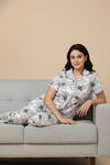 Zivame Nature Trails Knit Cotton Pyjama Set - Whisper White — thumbnail 3